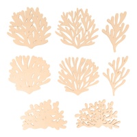 Figura di legno di foglie di mare - Artemio - 8 unità