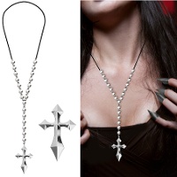 Collana con croce metallica