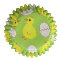 Capsule per cupcake con pulcini e uova di Pasqua - PME - 30 pezzi
