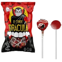 Lecca lecca mini con gomma da masticare di Dracula - 200 unità
