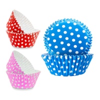 Capsule per cupcake colorate con pois - Pastkolor - 24 pz.