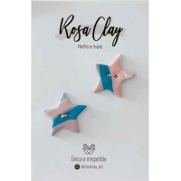 Bottoni stelle rosa e blu da 2,8 cm - Rosa Clay - 2 unità