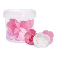 Cialde fiori rosa bianca e rosa - Scrapcooking - 6 unità