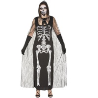 Costume da scheletro con mantello da ragno per donna