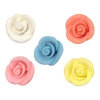 Decorazioni di zucchero rose colorate da 2 cm - Dekora - 100 unità