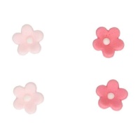 Figure di zucchero a forma di fiore di margherita in tonalità rosa 1,4 cm - FunCakes - 64 pz.