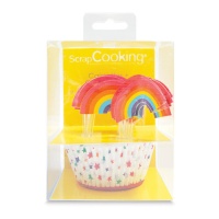 Pirottini e topper cupcake Arcobaleno - Scrapcooking - 24 unità