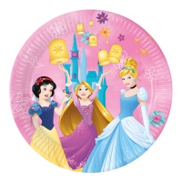 Piatti Principessa Disney Biancaneve, Raperonzolo e Cenerentola 23 cm - 8 pezzi