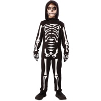 Costume da scheletro fosforescente con cappuccio per bambini