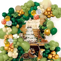 Set di palloncini con foglie a tema giungla - 100 pezzi