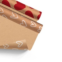 Carta da regalo kraft cuori 2,00 x 0,70 m - 1 pz.