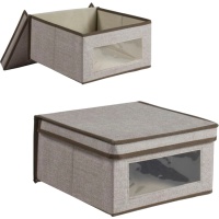 Scatola di 30 x 28 x 15 cm bassa con coperchio ribaltabile e finestra