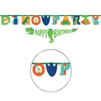 Festone Dino Party personalizzabile - 2,3m