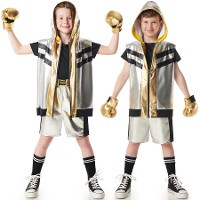 Costume da pugile dorato per bambini
