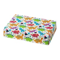Scatola di 23,5 x 16 x 5 cm di dinosauri colorata
