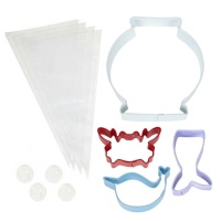 Kit tagliapasta e beccucci per decorazioni marine - Wilton - 12 unità