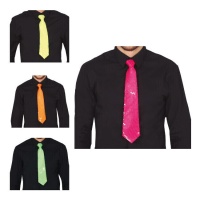 Cravatta in paillettes neon 37 cm