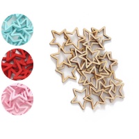 Mini sagome stelle colorate di legno da 3,5 cm - 20 unità
