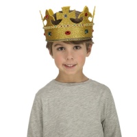 Corona da re dorata con dettagli da bambini