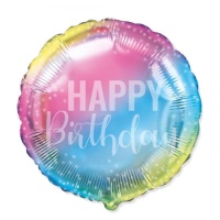 Palloncino multicolore Happy Birthday 45 cm - Conver Party