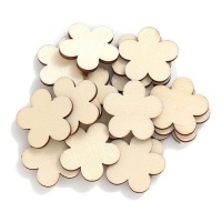 Mini sagome fiori di legno da 3 cm - 20 unità