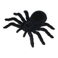 Ragno decorativo in velluto nero di 14 cm