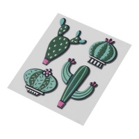 Toppe adesive cactus per tessili - 4 unità