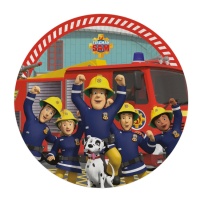 Piatti squadra Sam The Fireman 23 cm - 8 pezzi.