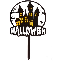 Topper Happy Halloween casa stregata 15,5 x 9,5 cm