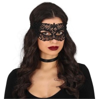 Maschera in pizzo nero