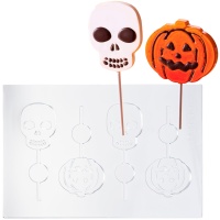 Stampi in plastica termoformati per lecca-lecca di cioccolato di Halloween - Dekora - 8 cavità