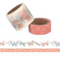 Washi tape farfalle e fiori - 5 m