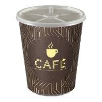 Bicchieri di carta da 120 ml con coperchio per caffè - 12 unità