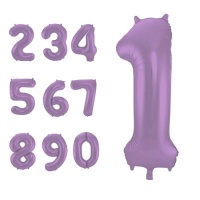 Palloncino numero viola opaco da 86 cm - Folat