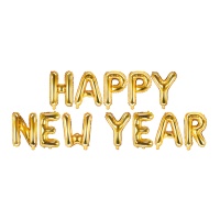 Palloncino scritta Happy New Year dorata da 35 cm - PartyDeco