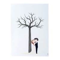 Foglio di albero per impronte degli invitati di nozze 29,5 x 42 cm