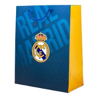 Sacchetto regalo di 23 x 18 x 10 cm del Real Madrid in blu e giallo