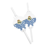 Cannucce del Real Madrid con stemma e scritte - 6 unità