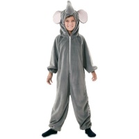 Costume da elefante grigio con cappuccio per bambini