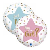 Palloncino rotondo Girl or Boy? da 46 cm - Grabo