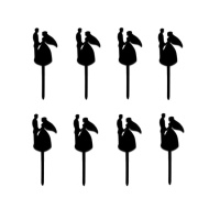 Selettori acrilici silhouette sposi - Pastkolor - 8 unità