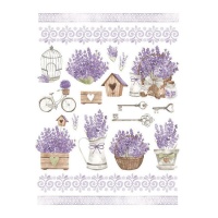 Carta di riso con lavanda da 29,7 x 42,5 cm - Artis decor - 1 unità