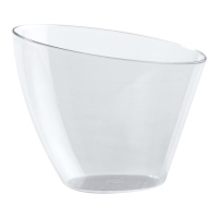 85 ml bicchieri di plastica trasparente forma rotonda asimmetrica - Dekora - 100 unità