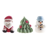 Babbo Natale, albero e pupazzo di neve - Dekora - 48 unità