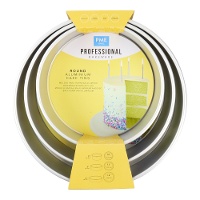 Stampo rotondo in alluminio da 30,4, 33 e 35,4 cm x 7,6 cm - PME - 3 pezzi
