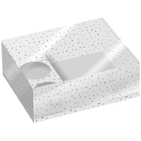 Scatola di 26 x 20 x 9 cm per cupcakes e dolci con codette - 2 unità