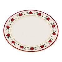 Piatto natalizio con fiori di 33 cm - 1 unità