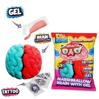 Marshmallow a forma di cervello con gel e tatuaggio da 53 g