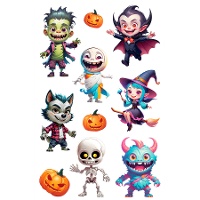 Adesivi di Halloween con personaggi