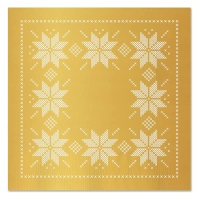 Tovaglioli natalizi ricamati in oro 16,5 x 16,5 cm - 30 pezzi.